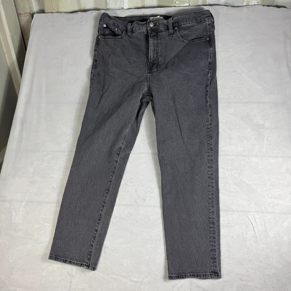 Madewell Womens The Perfect Vintage Straight Leg Jeans Gray Denim Stretch 32